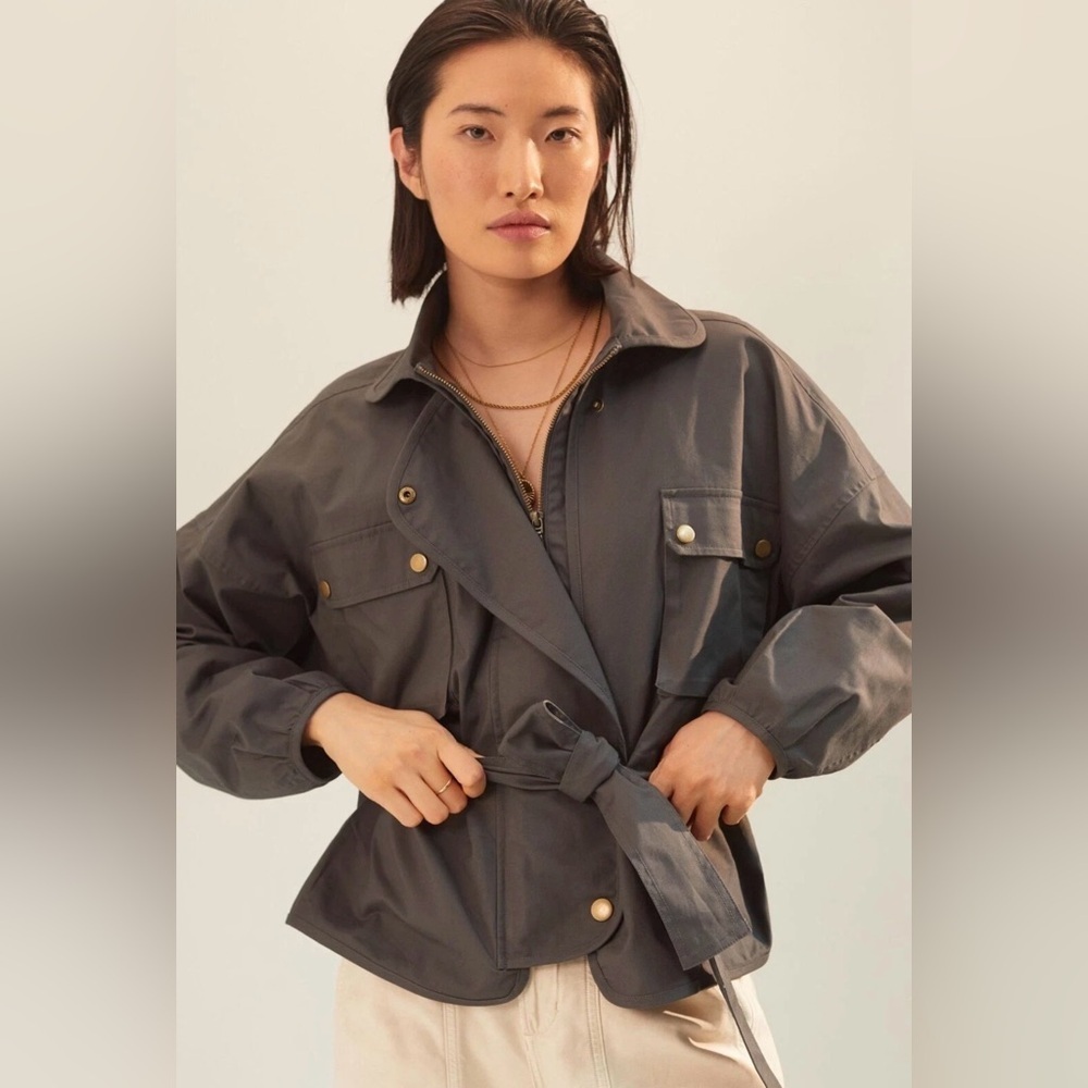 Anthropologie Mare Mare Puff Sleeve Utility Jacket Size S (Oversized Fit) EEUC